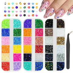 Qiipii strass résine translucide 2 mm arc‑en‑ciel, brillance pour décorations