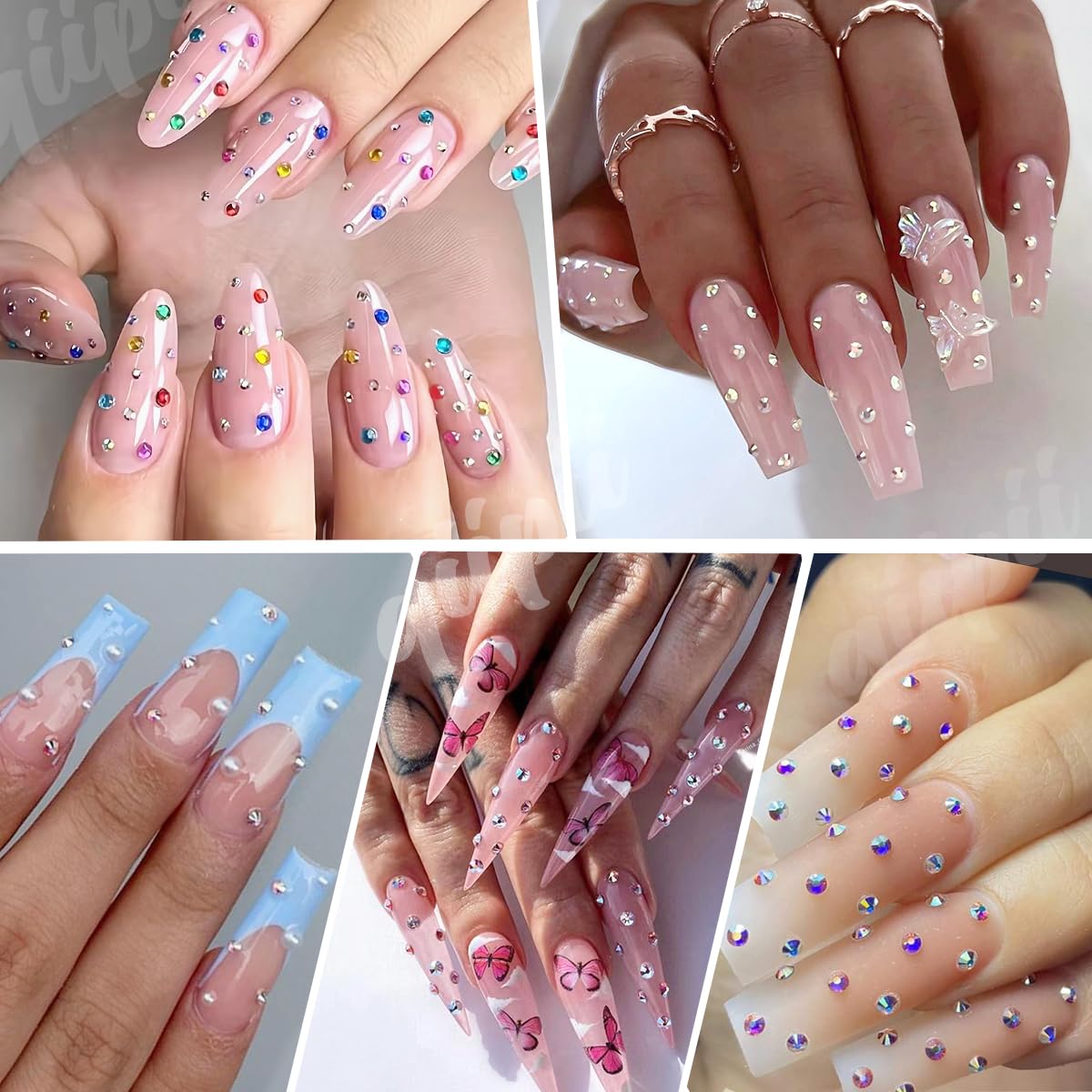 Qiipii strass résine 2 mm pour vêtements et chaussures, touche élégante
