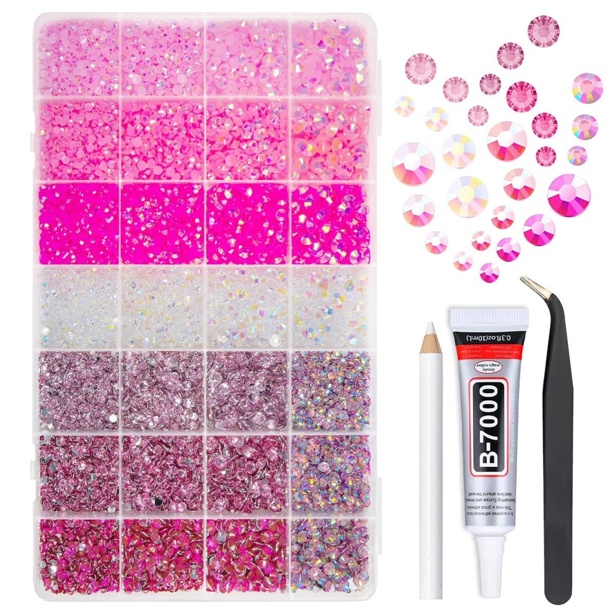 Qiipii strass résine rose dos plat 3mm pour décorations et manucure