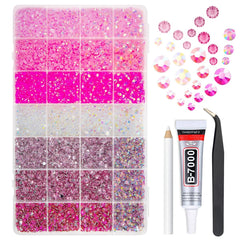 Qiipii strass résine rose dos plat 3mm pour décorations et manucure