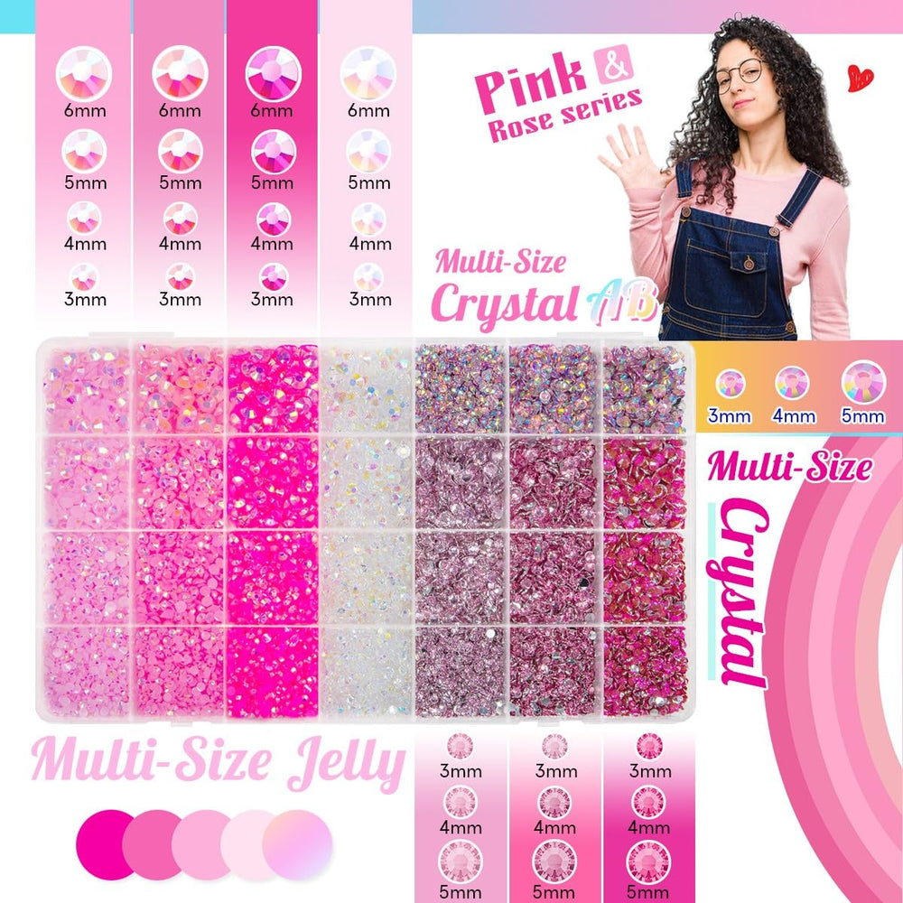 Qiipii strass résine rose dos plat 4mm pour ongles et créations