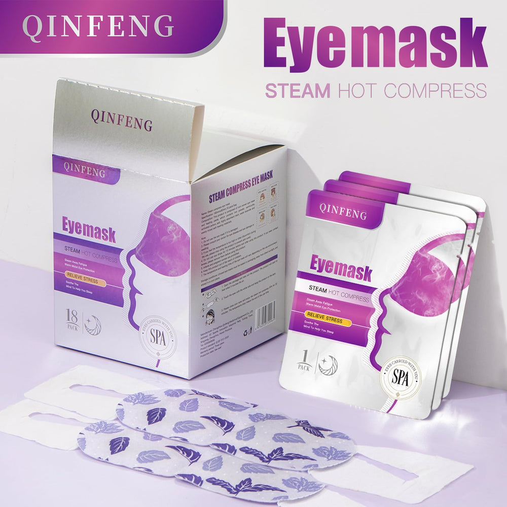 Utilisation nocturne du masque yeux à vapeur QINFENG pour le repos.