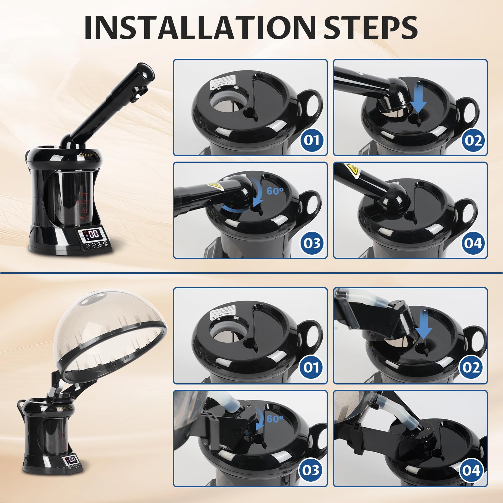 Utilisation à domicile ou en salon avec Qinrunkoi.