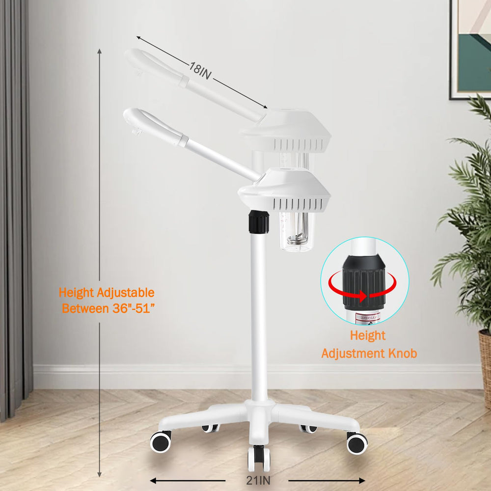 Rotation à 360° de la buse pour couvrir tout le visage.