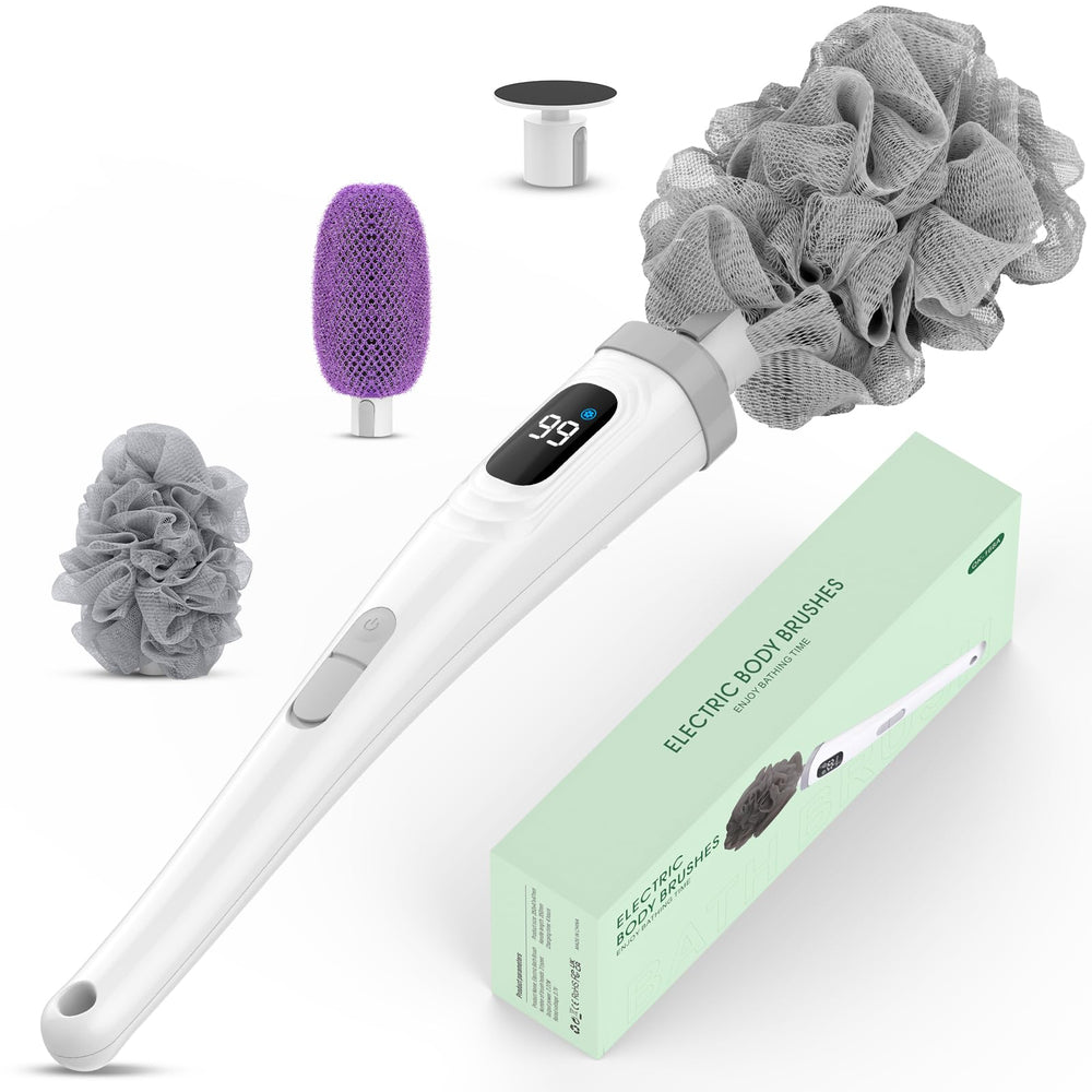 Coffret cadeau Qinvone brosse douche complète prêt à offrir.