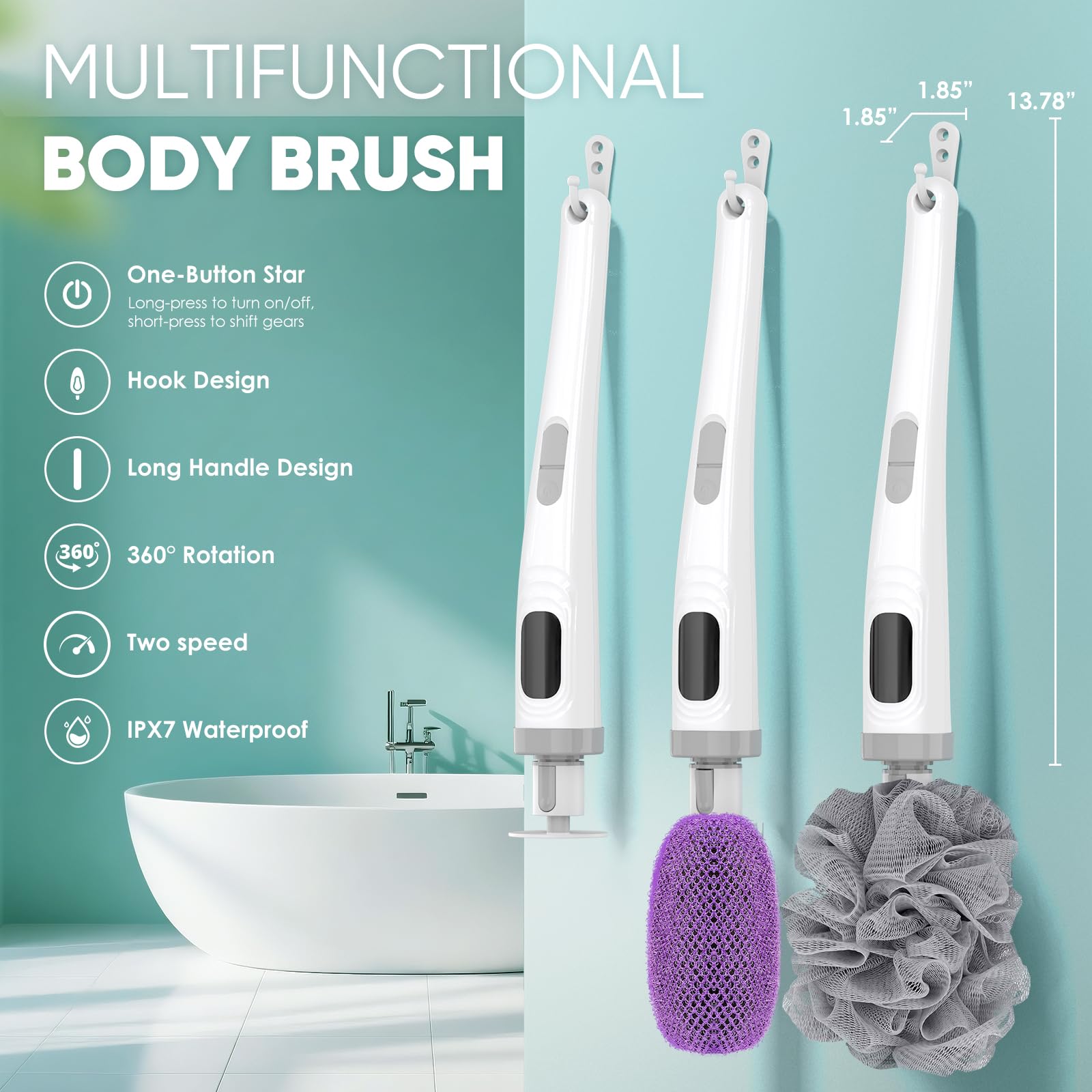 Tête Loofah Qinvone pour une mousse luxueuse et douce.