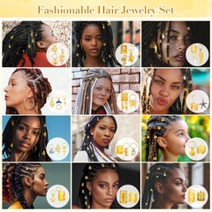 Qinzave charms-cheveux-or-locs: personnalise les locs avec élégance.