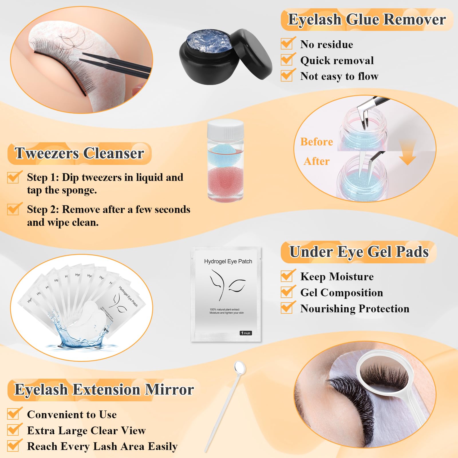 Qinzave Extensions cils pratique kit idéal pour débutants et sessions d entrainement.