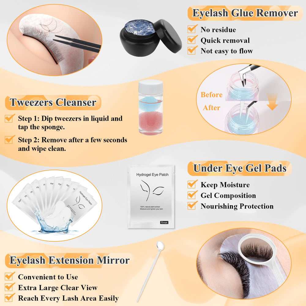 Qinzave Extensions cils pratique kit idéal pour débutants et sessions d entrainement.