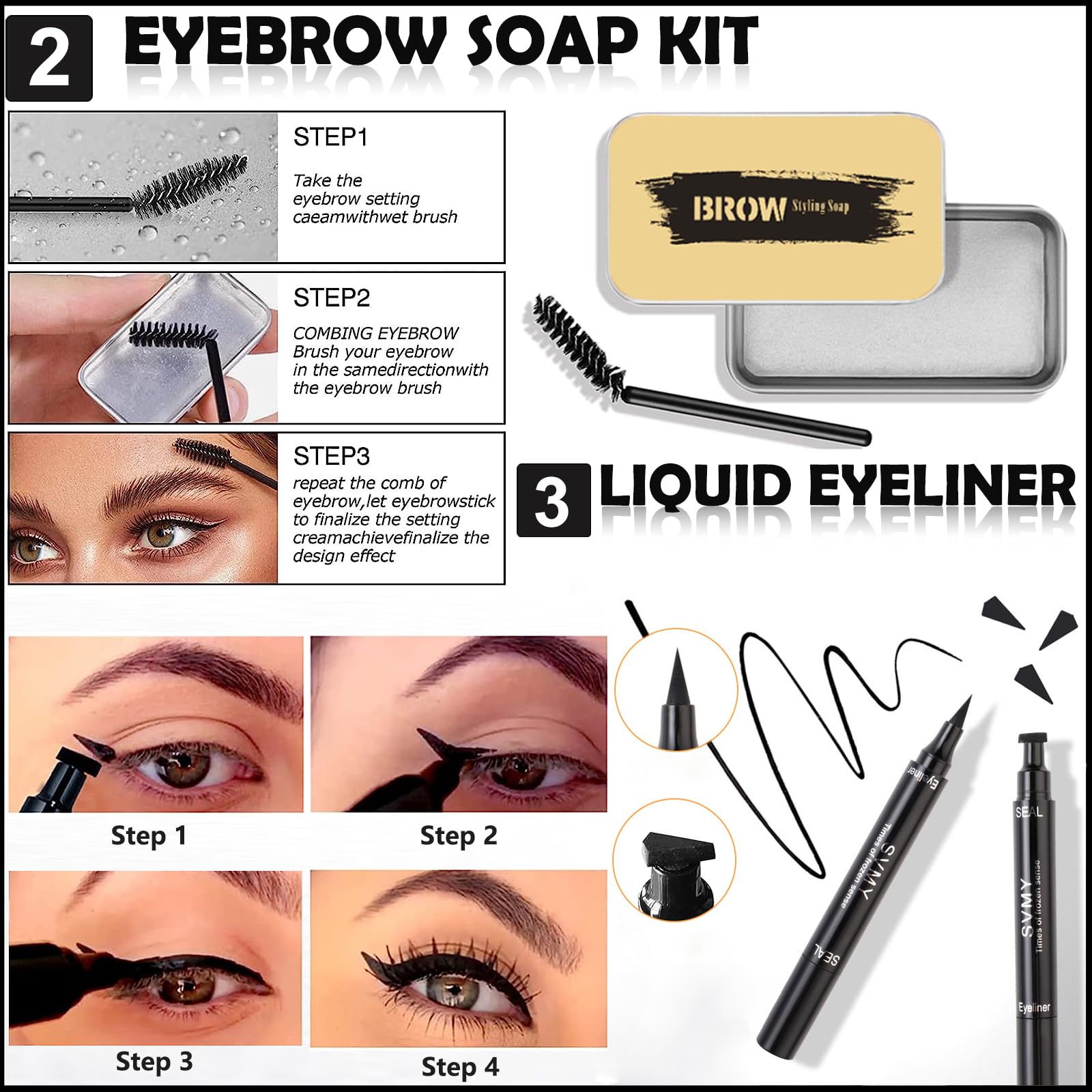 Eyeliner liquide imperméable QIONG pour un trait net et durable.