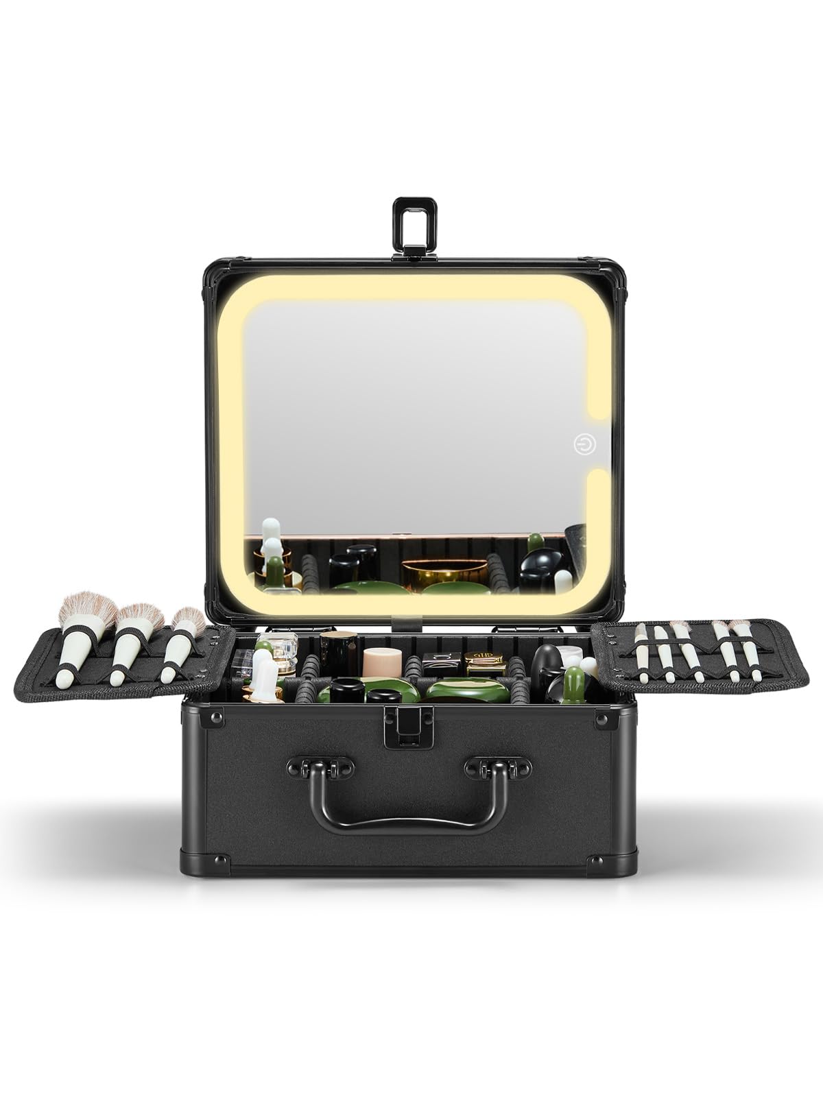 Qislee coffret maquillage avec miroir éclairé pour un maquillage précis.