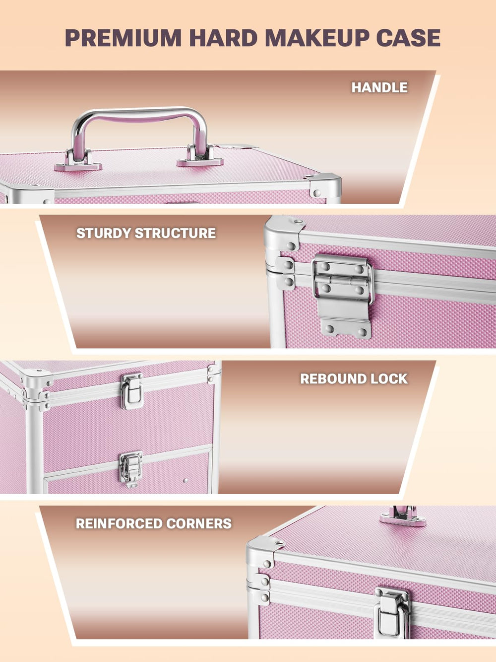 Étui maquillage Qislee de voyage durable avec fermeture rapide