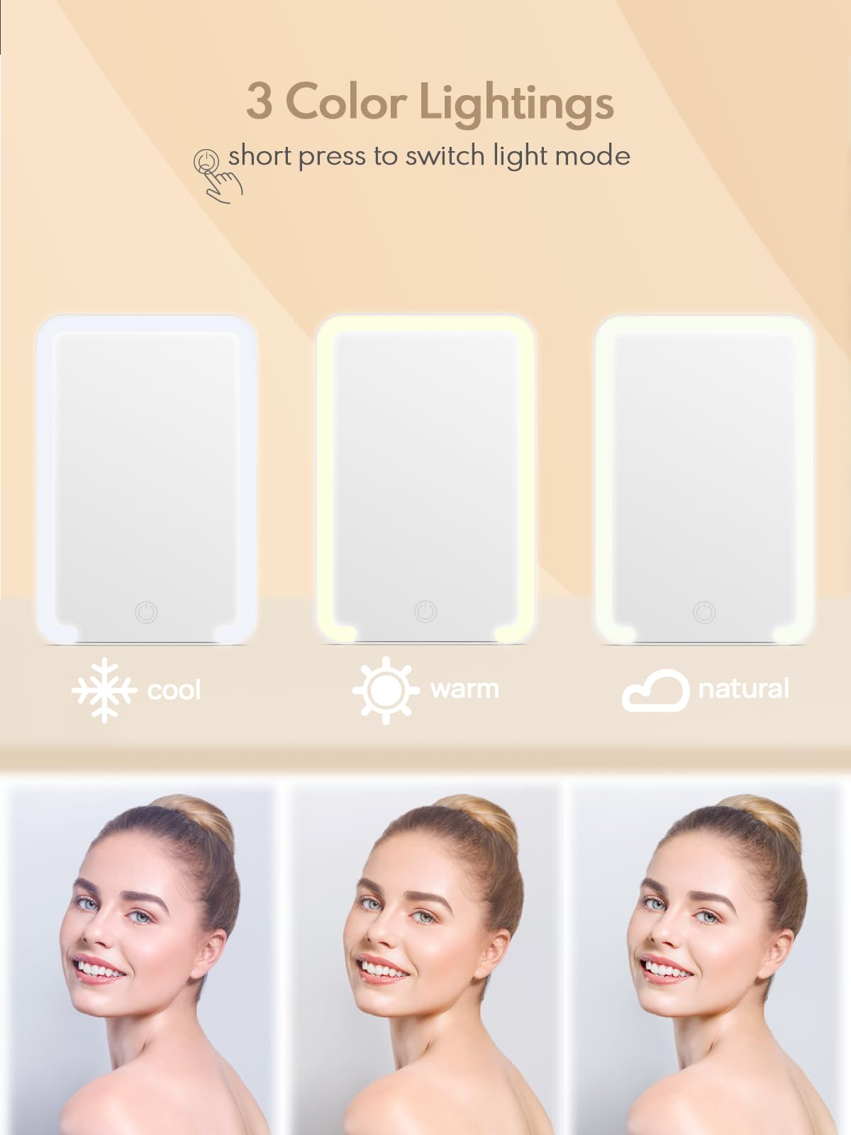 Miroir Qislee 8x5 pouces, taille idéale pour voyage.
