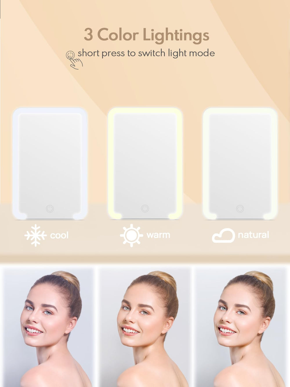 Miroir Qislee 8x5 pouces, taille idéale pour voyage.