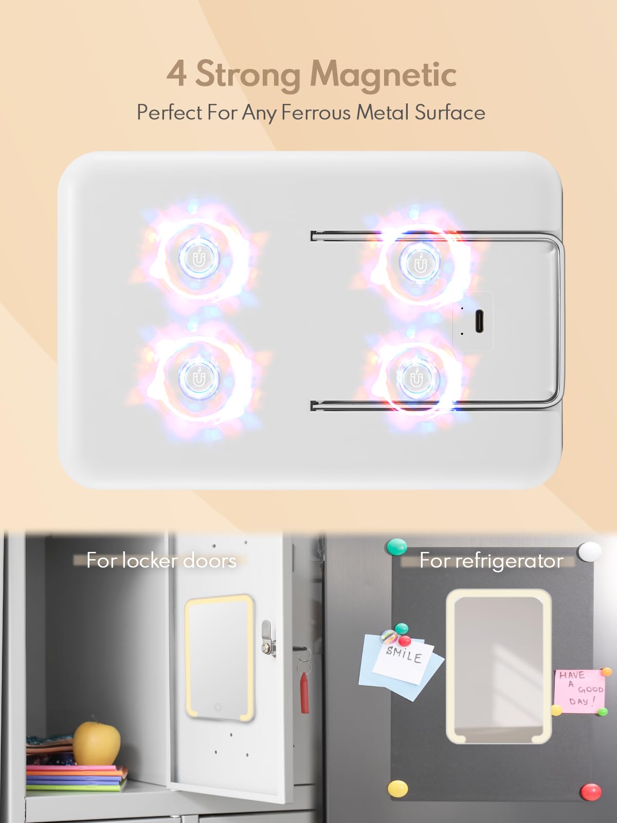 Réglage tactile de luminosité sur le miroir Qislee.