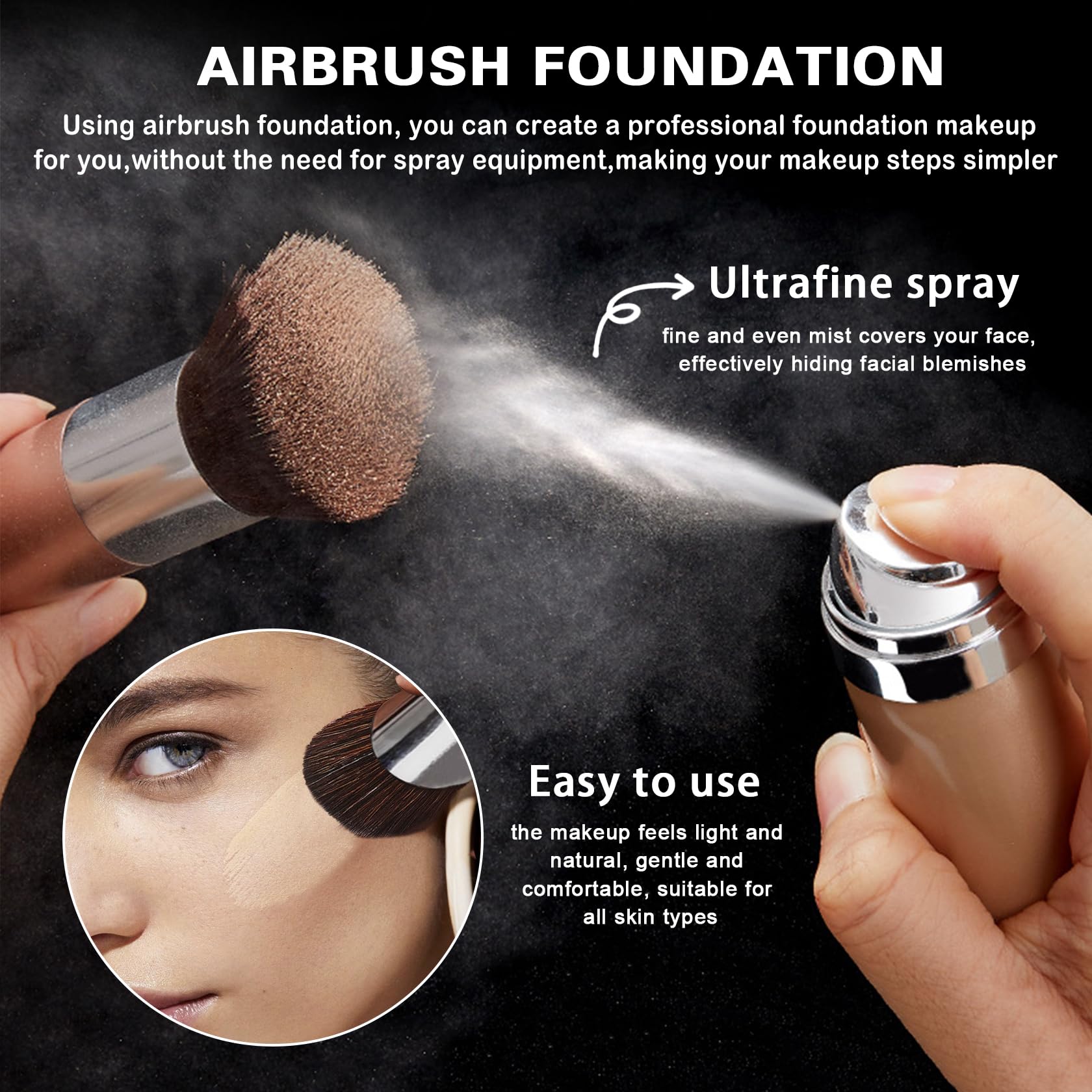 QIUFSSE applicateur visage brosse: facilité d'application homogène