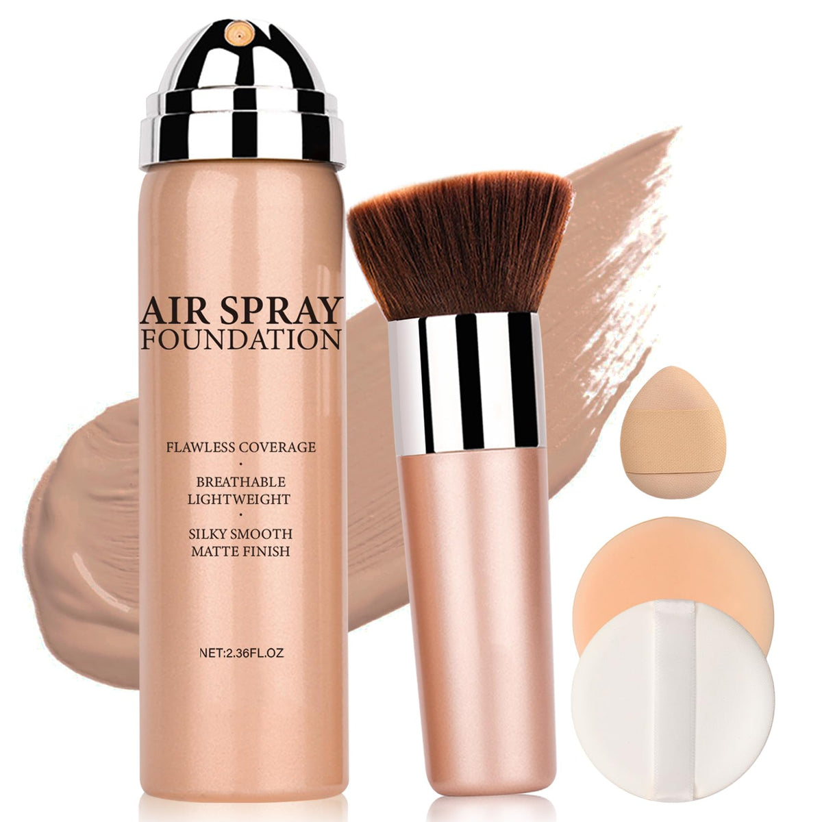 QIUFSSE fond de teint airbrush: couverture naturelle et longue tenue.