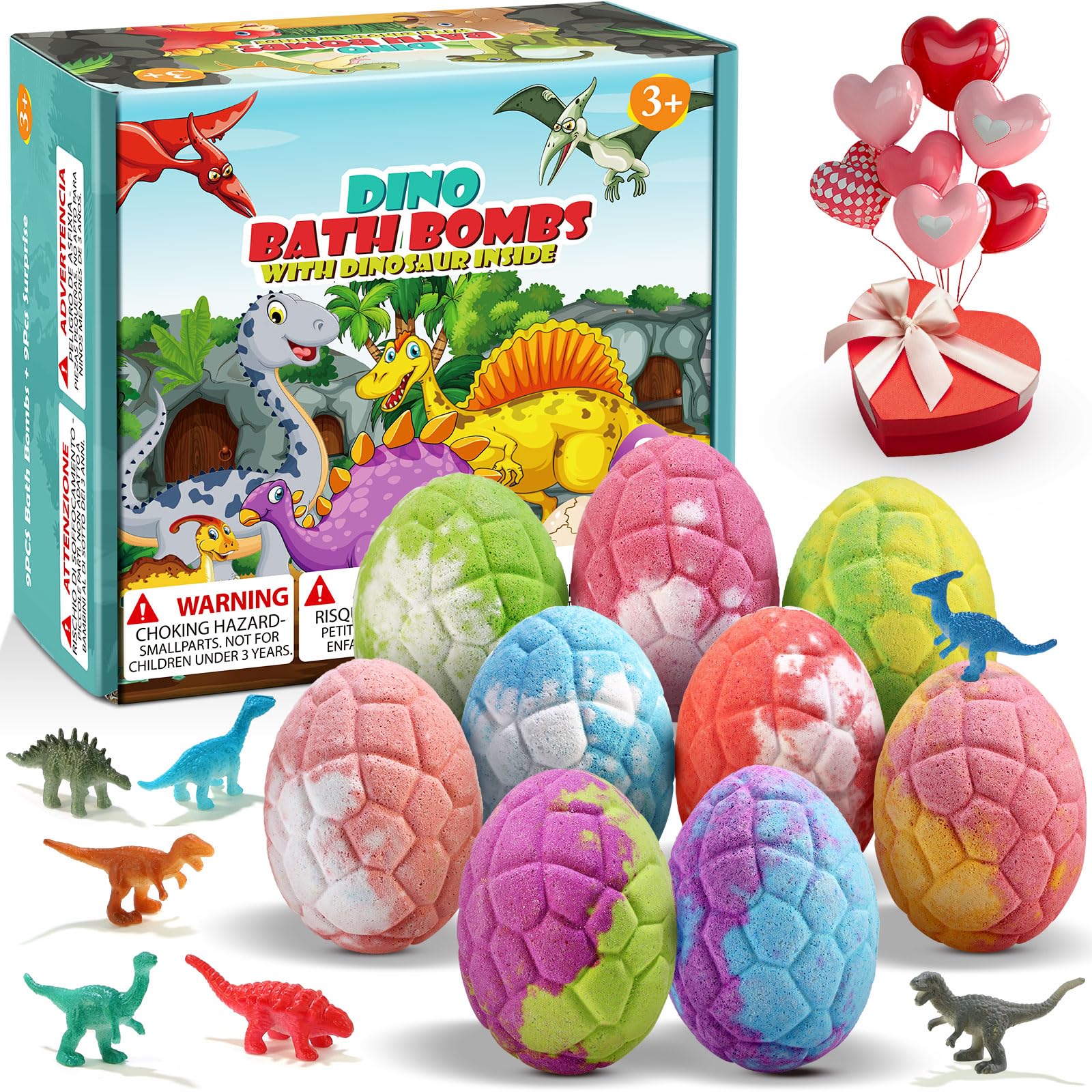 Bombe de bain Qivatex avec œuf surprise et dino inclus, jeu et imagination.