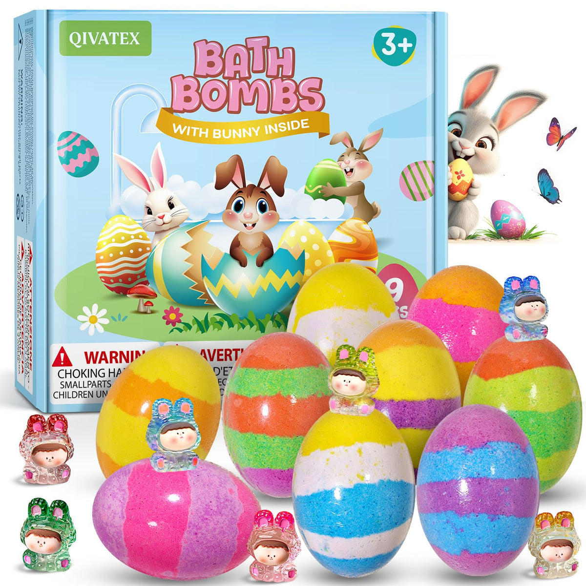 Qivatex bombes-de-bain avec jouet: surprise ludique pour le bain.