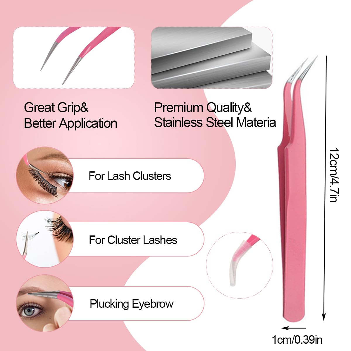 Qiveaory brosse double-face cils et sourcils avec capuchon hygiénique.