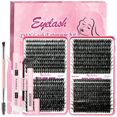 Qiveaory kit diy extensions cils 720pc: ensemble complet pour créer des cils volumineux chez soi