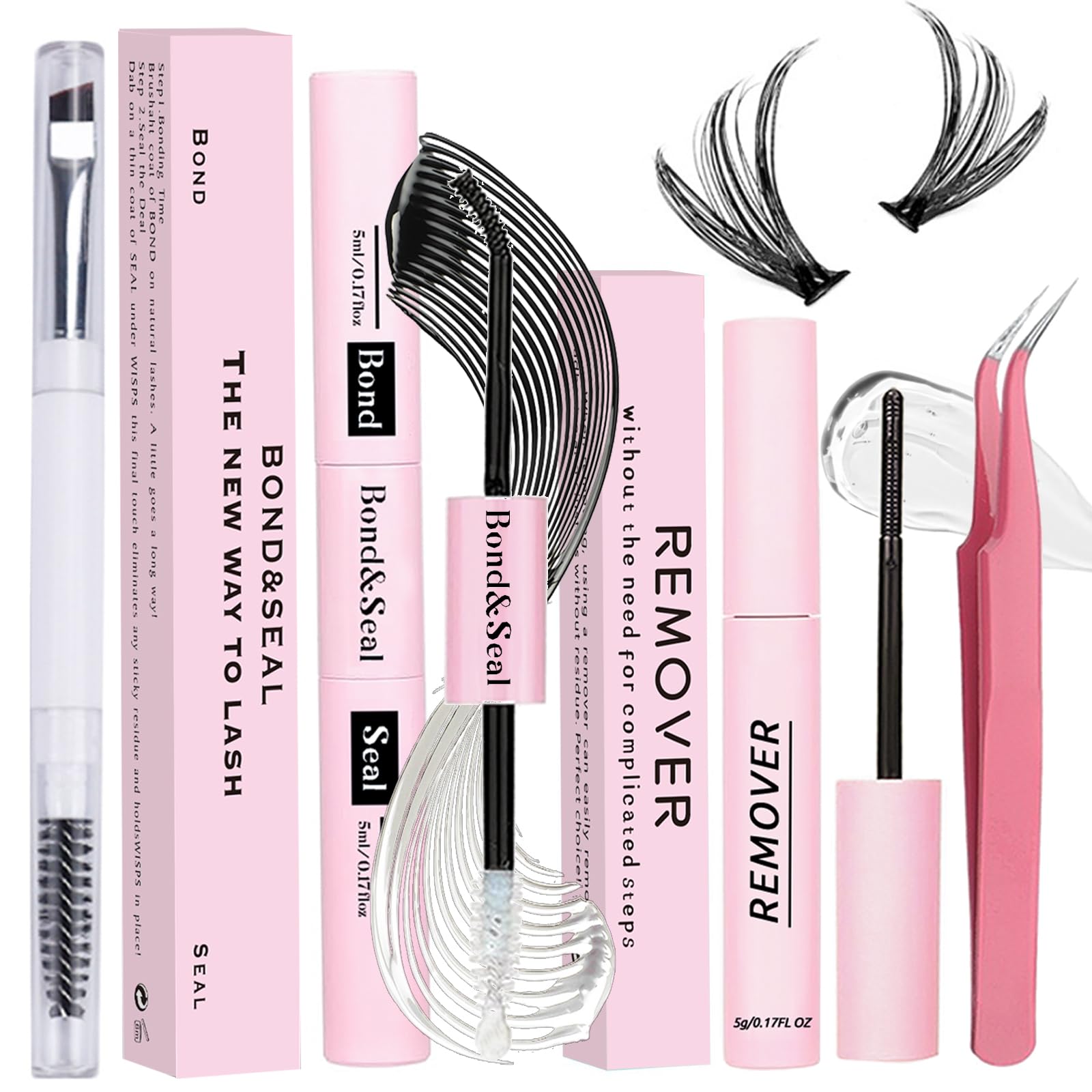 Qiveaory liant cils étanche en flacon noir, offre une fixation durable.