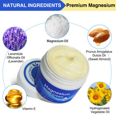 QJCWXIAOX crème magnésium, texture onctueuse idéale pour pieds fatigués.