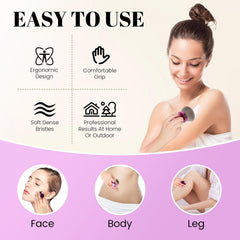 Brosse fond de teint QJKLWV pour visage et corps, application homogène.