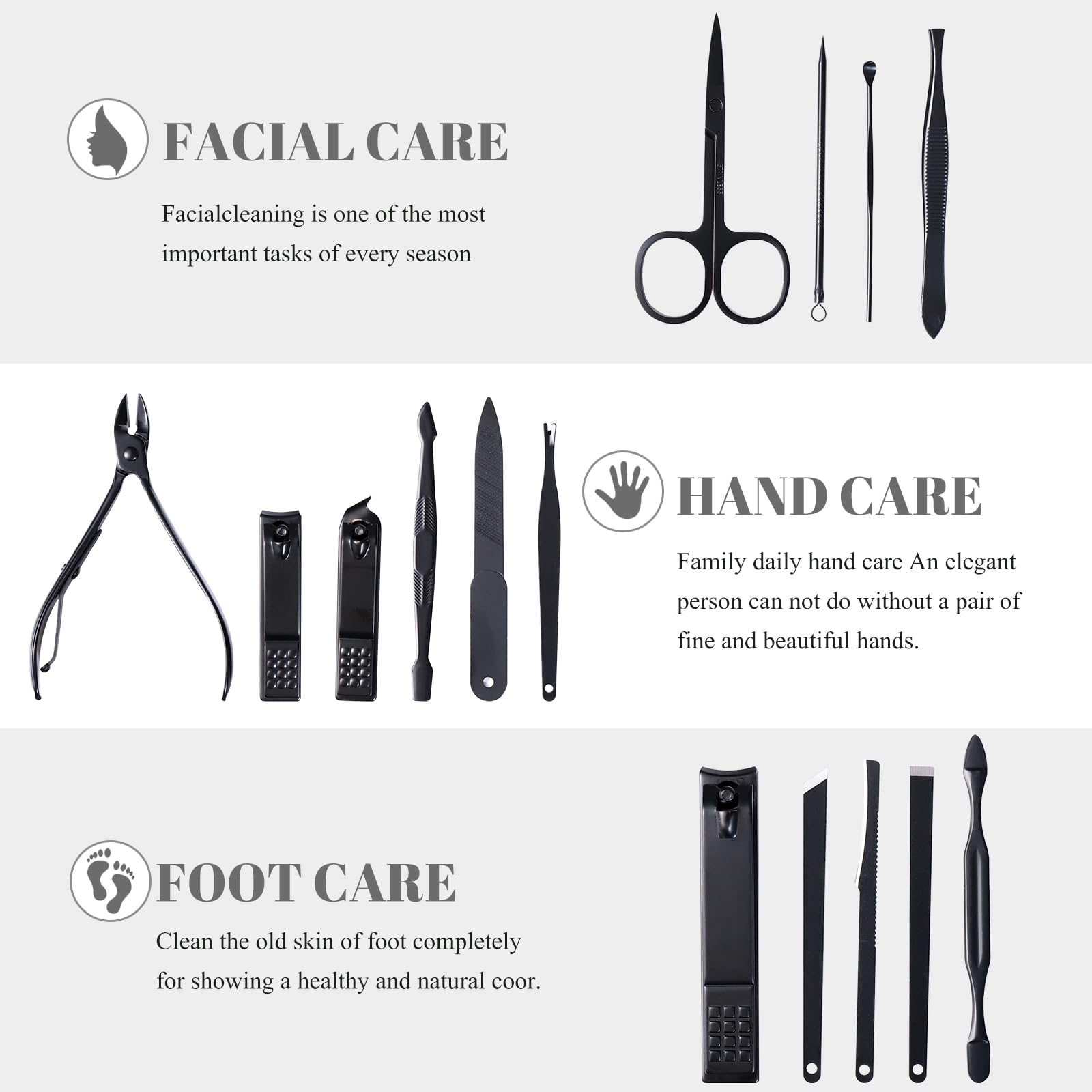 Ensemble d’outils manucure-pedicure QLNE, durable et précis.