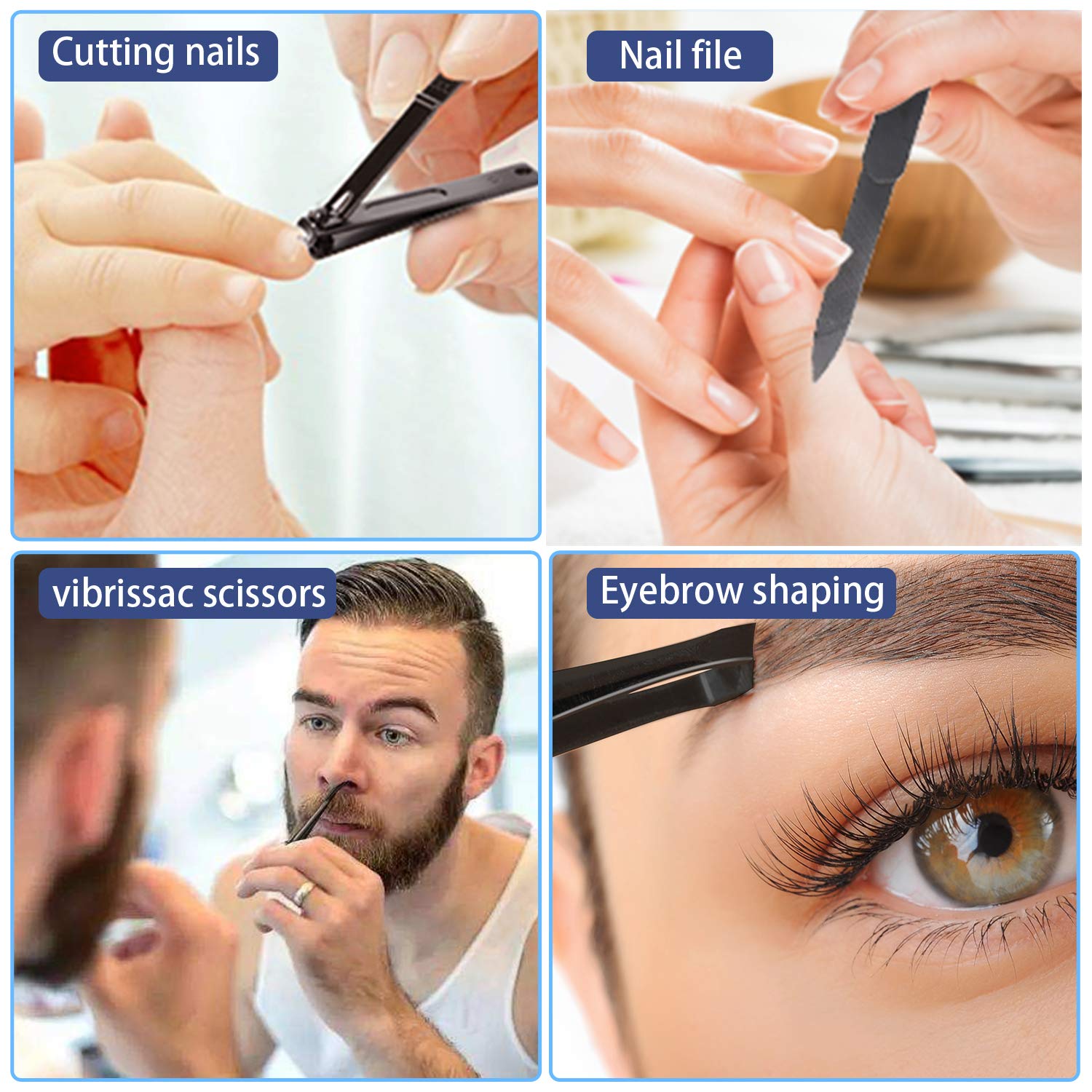 QLNE ciseaux vibrissac précision ciblée pour sourcils
