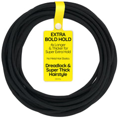 Élastiques Qooocy noir très longs, lot de 12, adaptés aux cheveux volumineux.