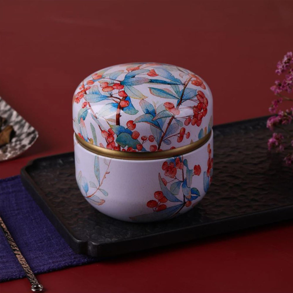 Boîte poudre motif artiste Qopoto, finition chic et fonctionnelle.
