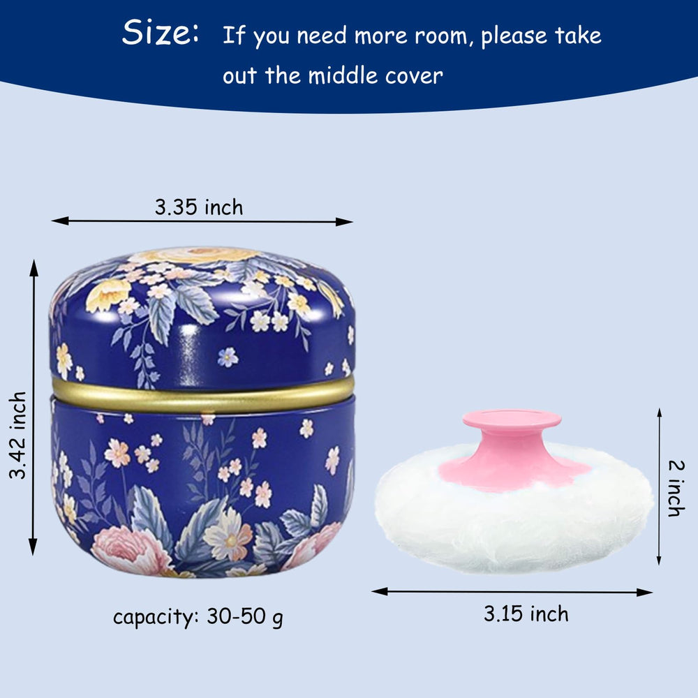 Qopoto étui-poudre bleu foncé avec fermeture pratique pour voyage sans fuite.