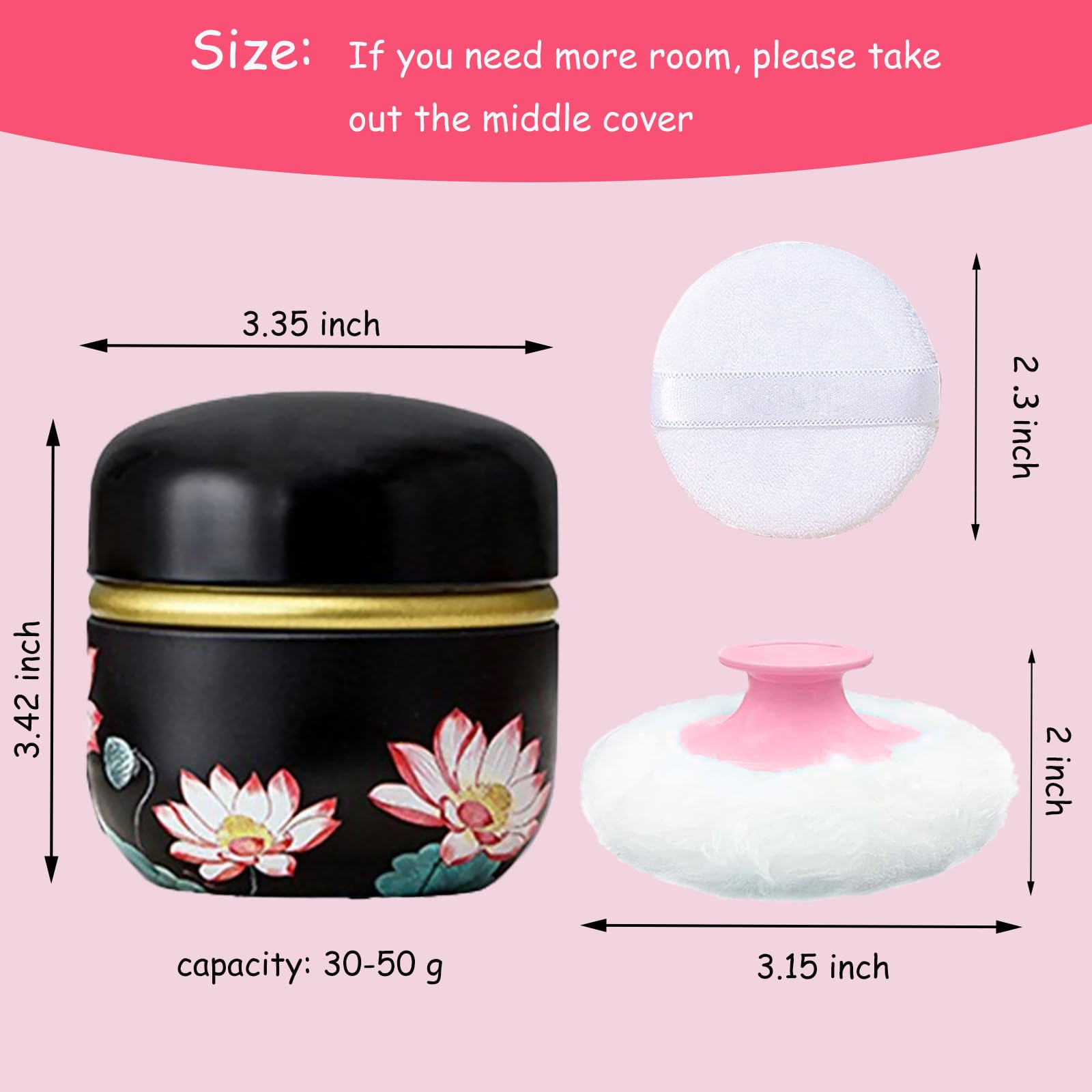 Boîte poudre Qopoto Lotus étui compact et durable.