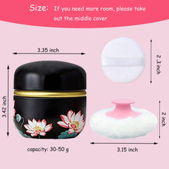 Boîte poudre Qopoto Lotus étui compact et durable.