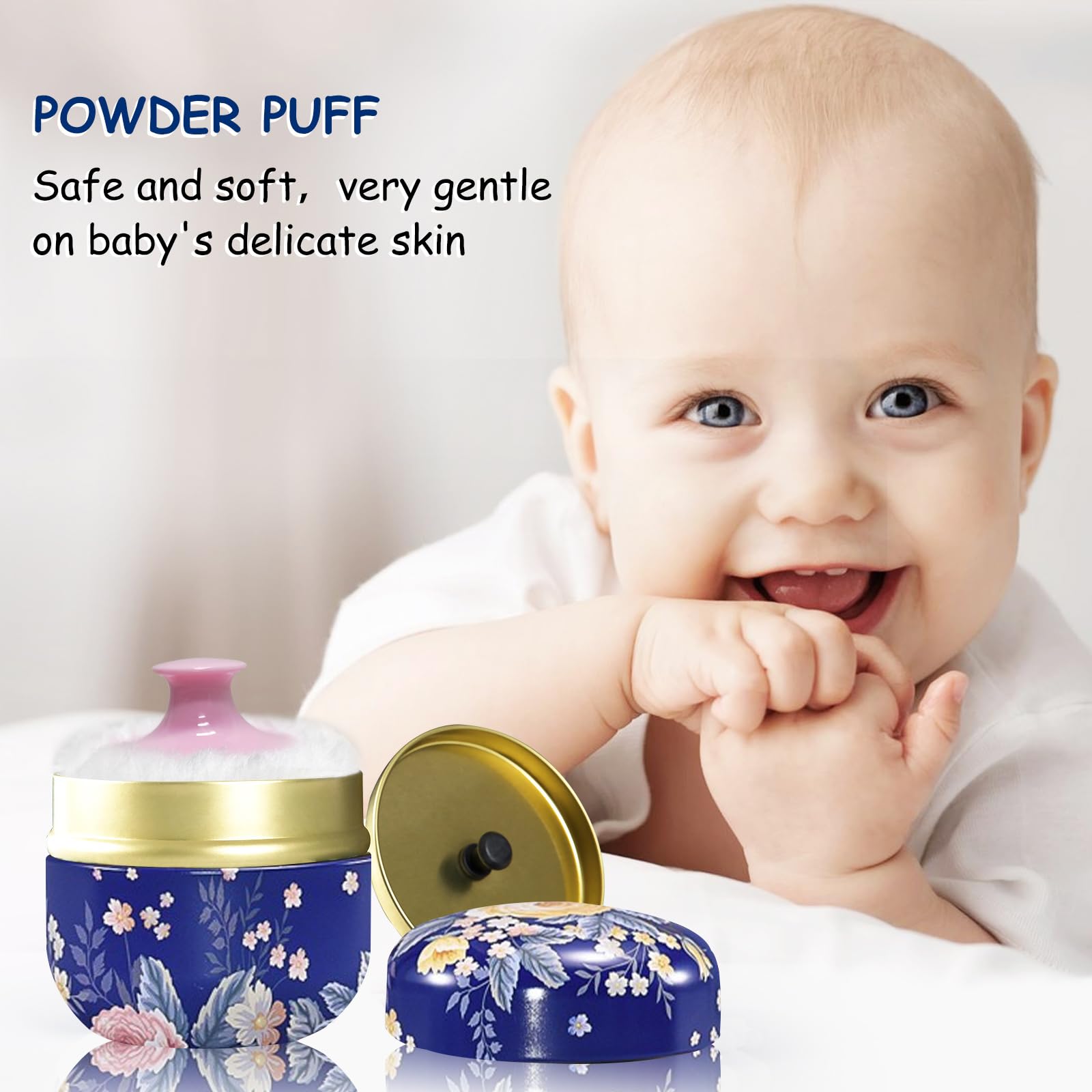 Qopoto pouf-poudre, manche delicat pour une application controlee.