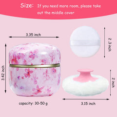Pouf Qopoto Sakura avec poignée pratique pour poudrage précis.