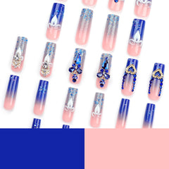 QQPPOLIU ensemble de 24 ongles adhésifs, prêt à appliquer rapidement.