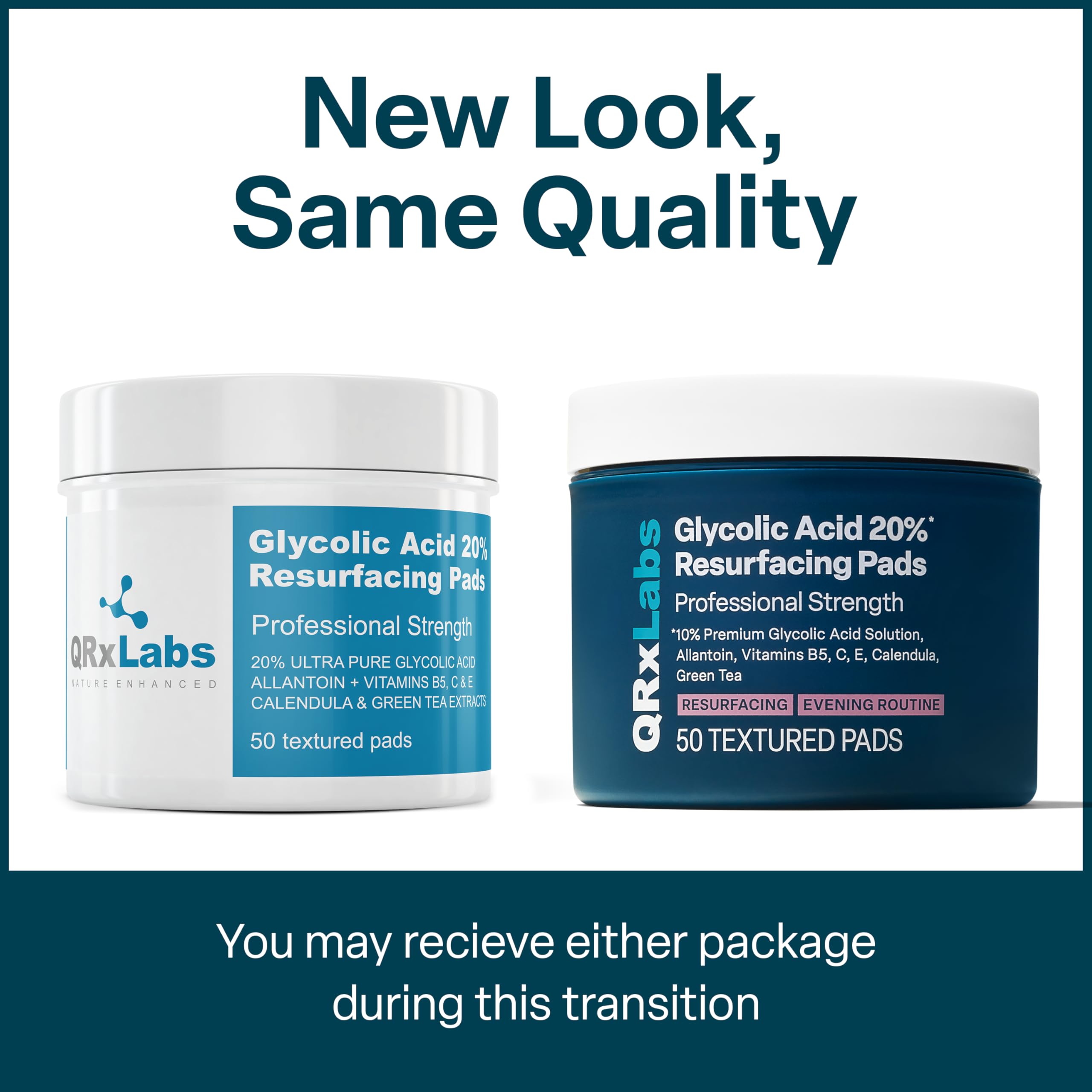 QRxLabs tampons visage et corps, application précise et quotidienne.