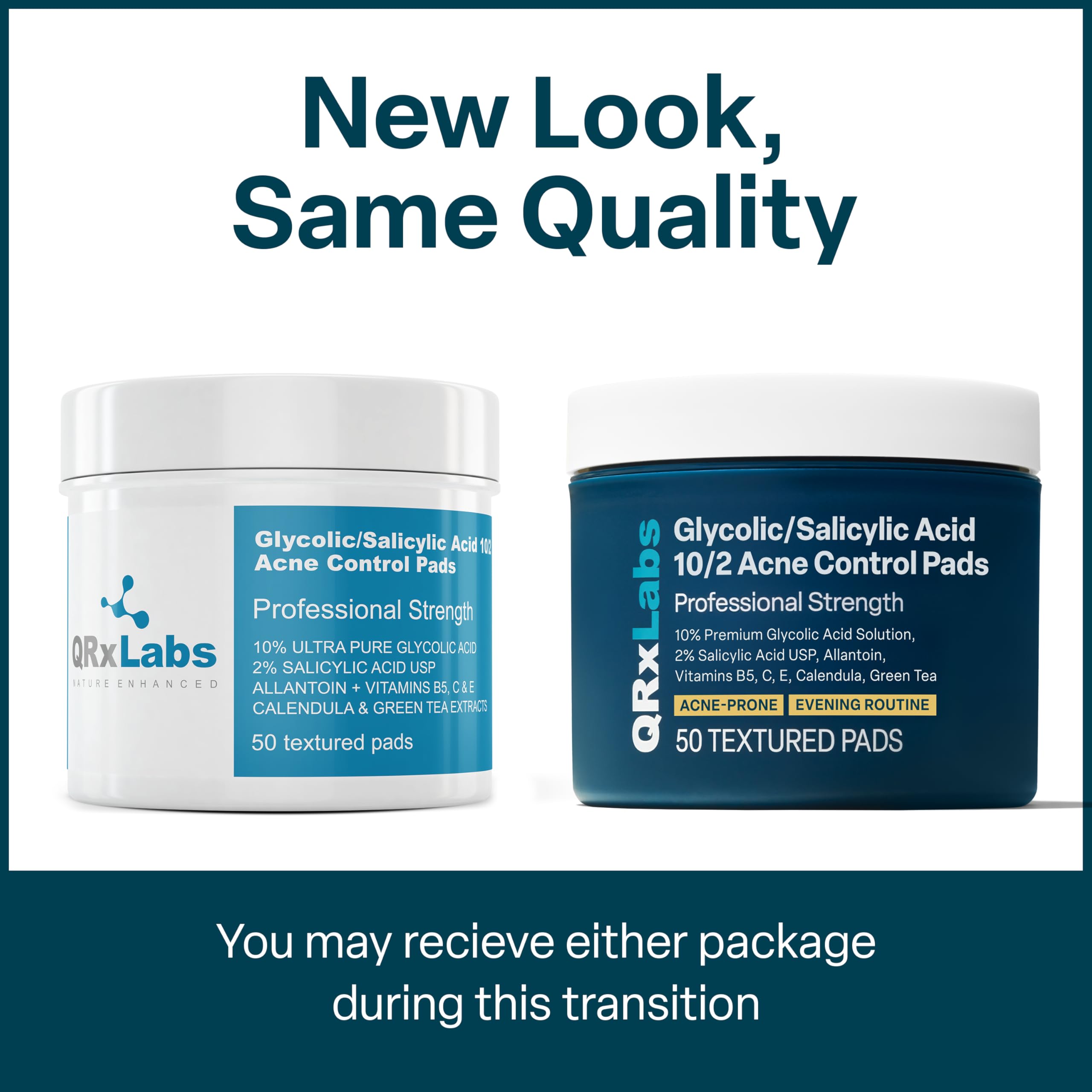 Premier plan: disque exfoliant QRxLabs, texture non-tissée pour exfolier en douceur