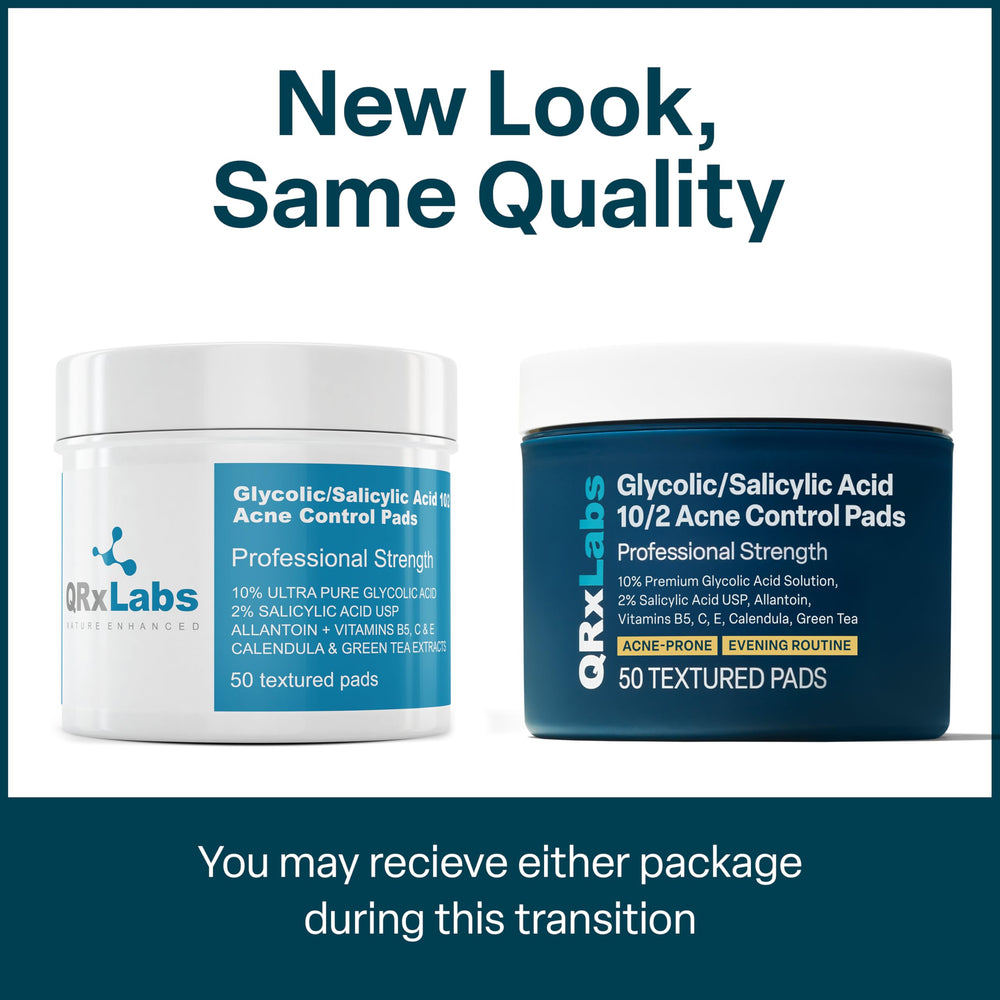 Premier plan: disque exfoliant QRxLabs, texture non-tissée pour exfolier en douceur