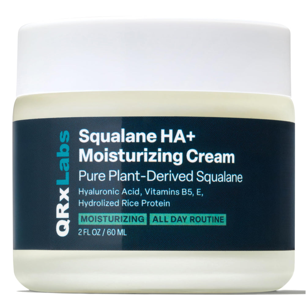 QRxLabs bouteille de crème visage squalane, hydratation durable pour la peau