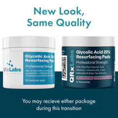 Tampons glycoliques QRxLabs pour le corps, exfoliation douce.