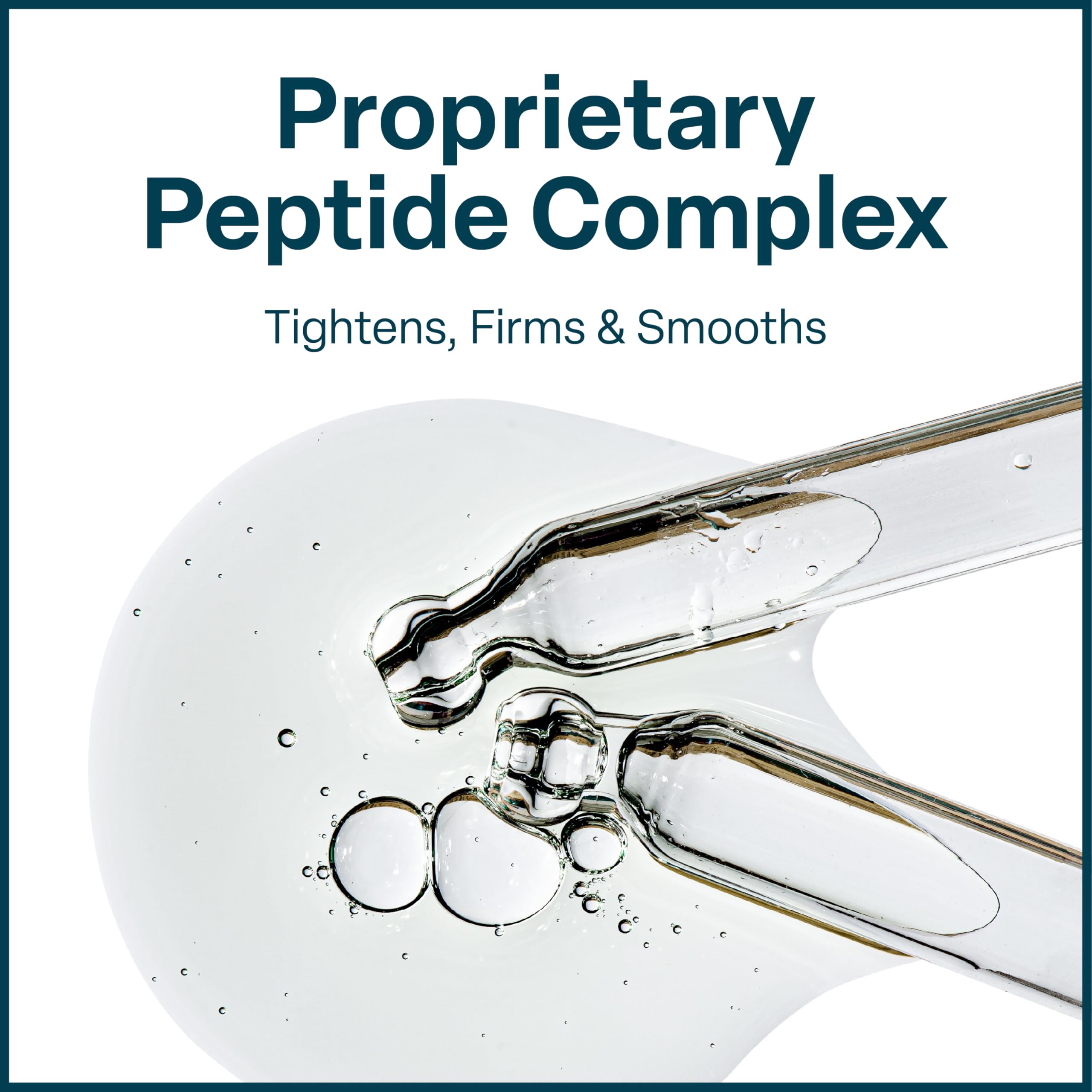 Sérum QRxLabs à base d’hyaluronique, peau visiblement hydratée.