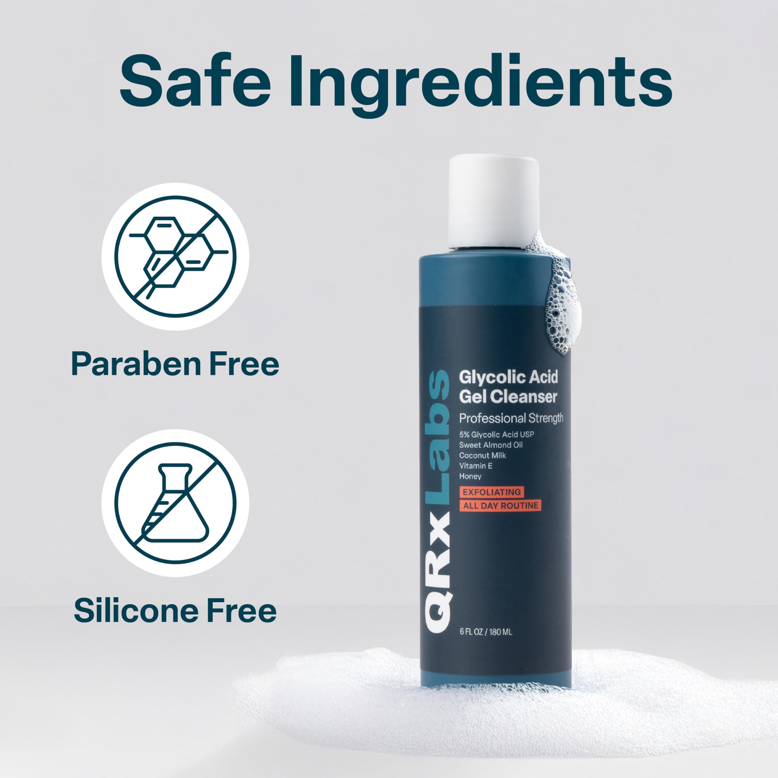 QRxLabs: utilisation quotidienne matin et soir pour routine efficace.