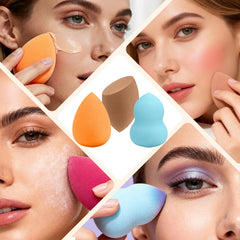 QSdywlyd éponge maquillage forme olive inclinée pour contour et zones délicates