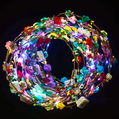 QSJQAMG couronne fleurs lumineuses: accessoire féerique pour fêtes, accentue votre allure nocturne.