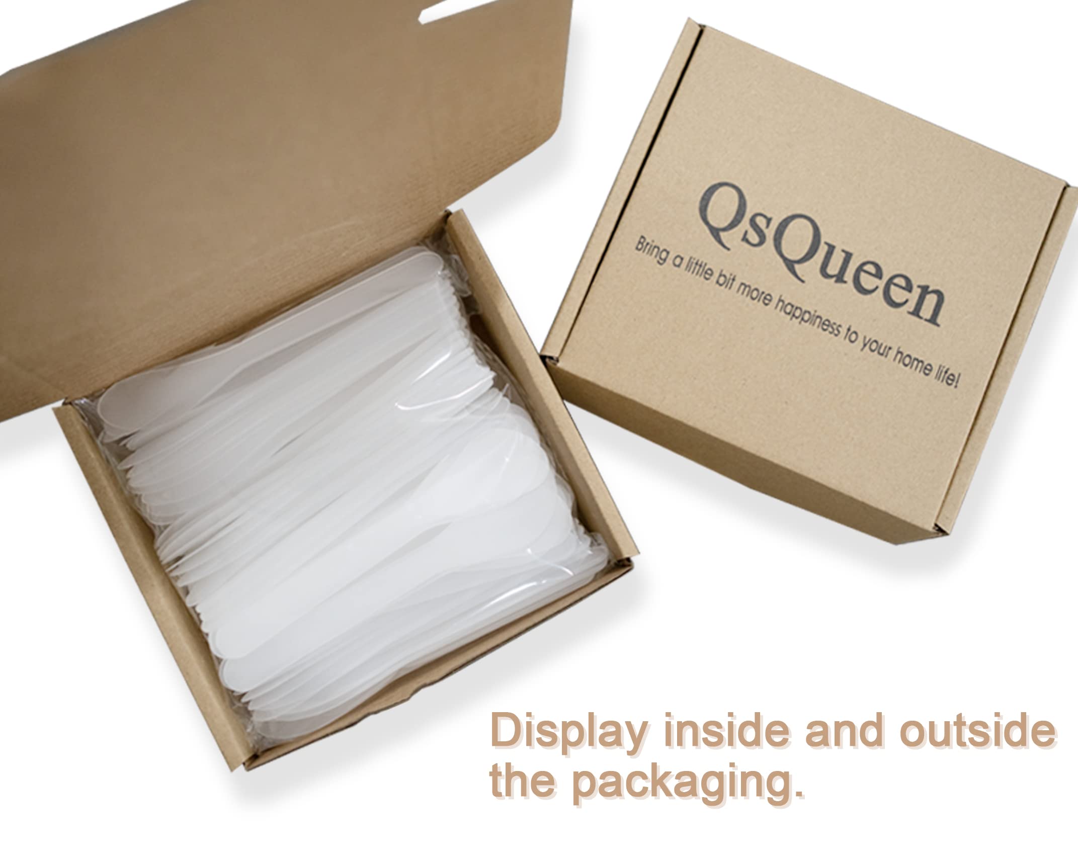 QsQueen spatule cosmétique blanche rend le prélèvement hygiénique.