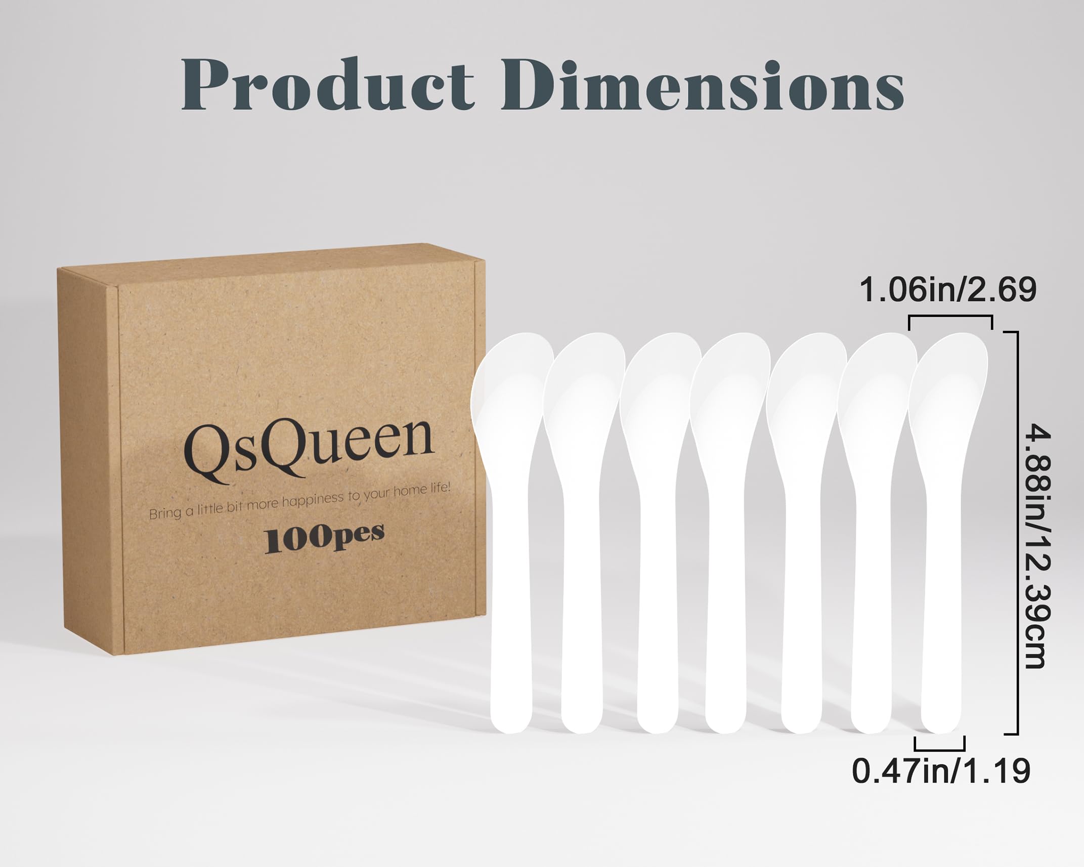 QsQueen spatule cosmétique blanche idéale pour mélanger petits lots de produits.