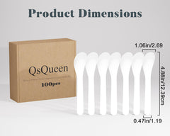 QsQueen spatule cosmétique blanche idéale pour mélanger petits lots de produits.